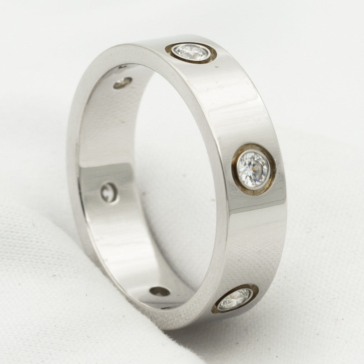 [⭐Mirelle]LOVE RING 5.5MM 6 DIAMONDS SILVER