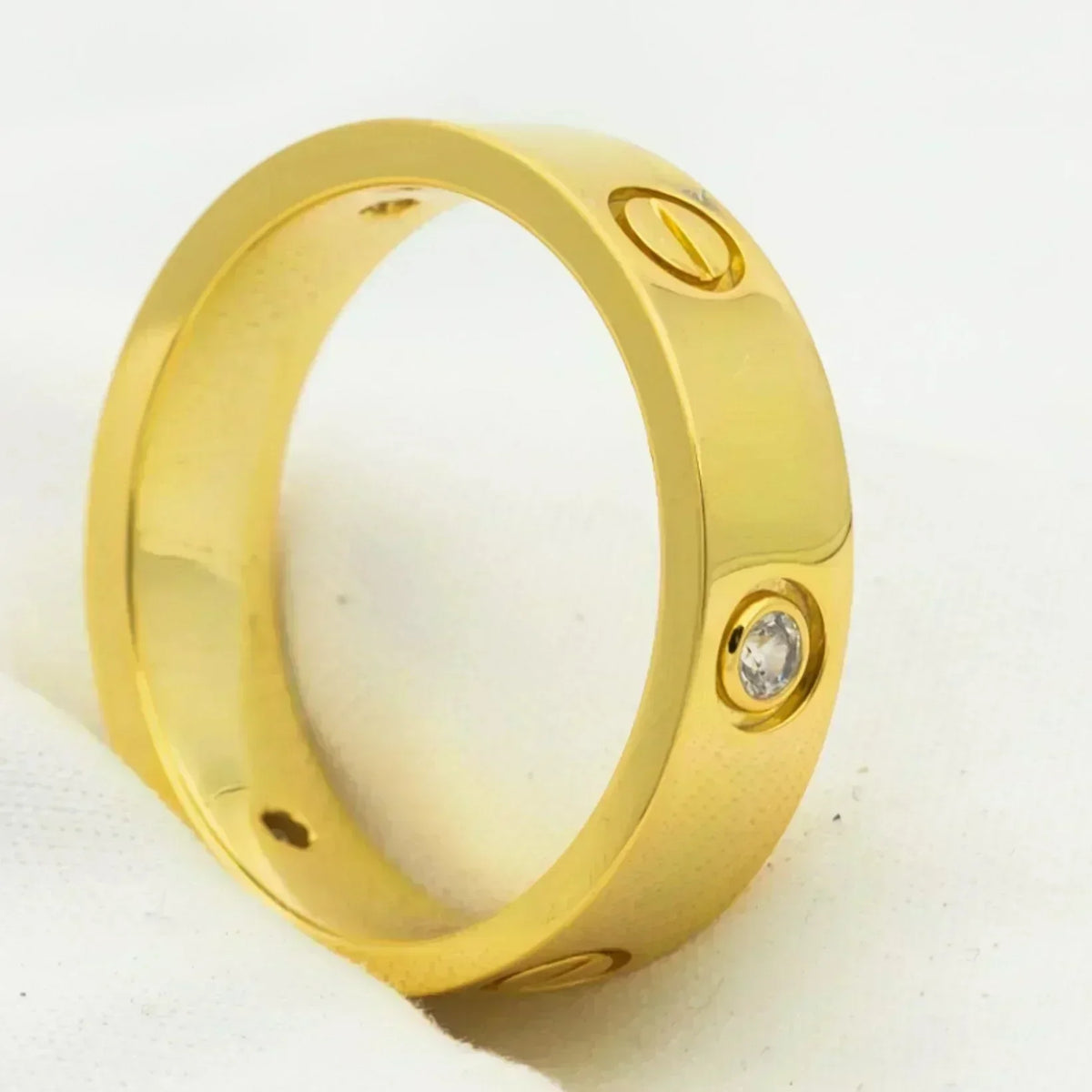 [⭐Mirelle]LOVE RING 5.5MM 3 DIAMONDS GOLD