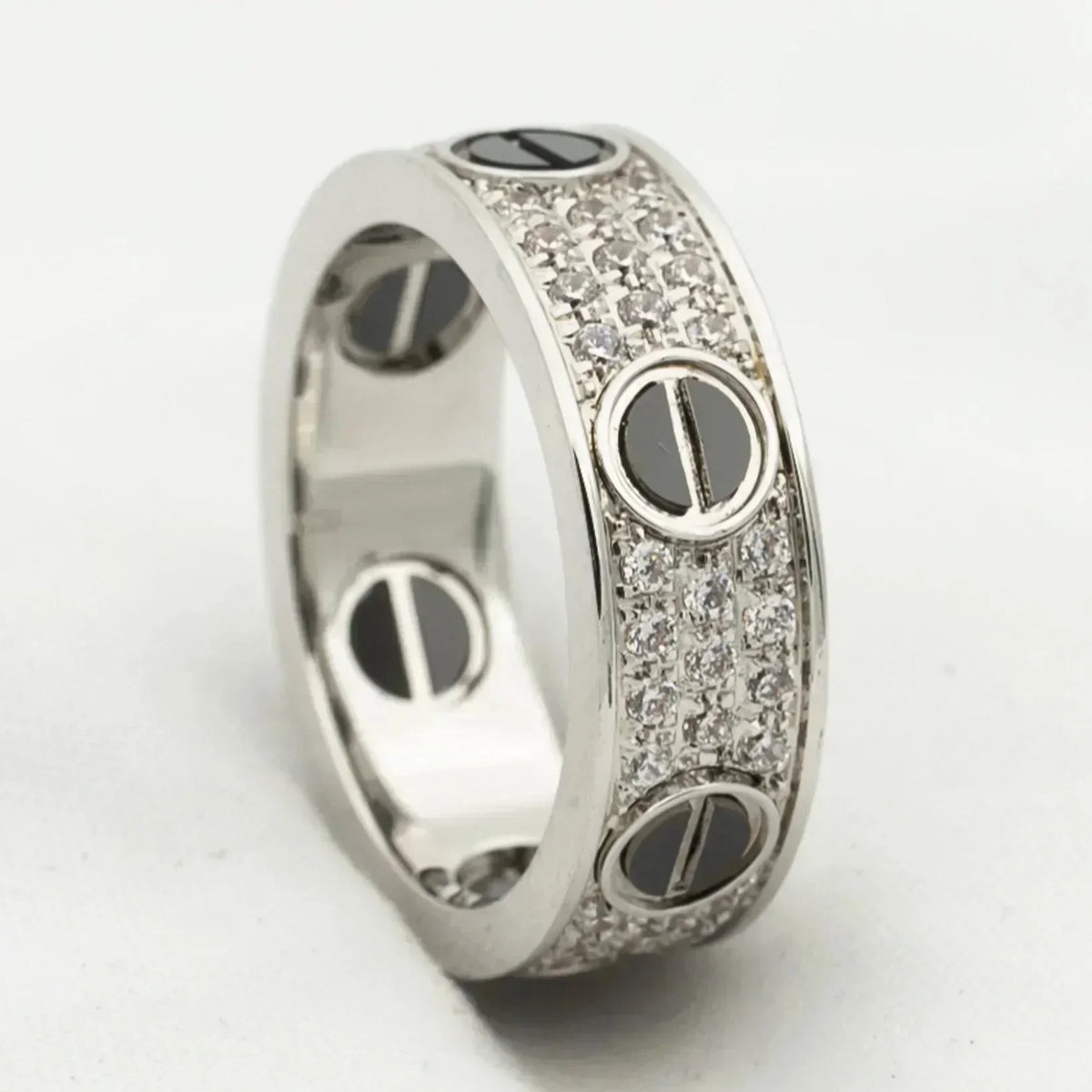 [⭐Mirelle]LOVE RING 5.5MM DIAMONDS PAVED CERAMIC