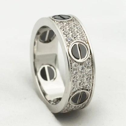 [⭐Mirelle]LOVE RING 5.5MM DIAMONDS PAVED CERAMIC