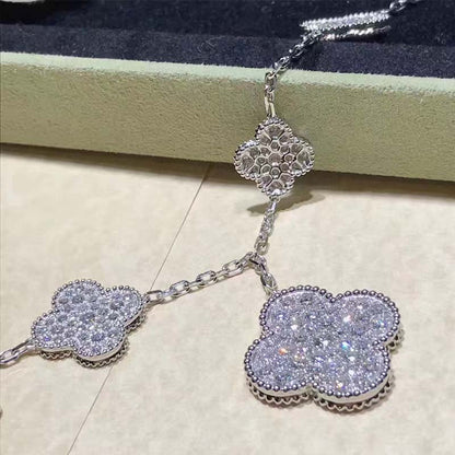 [⭐Mirelle]CLOVER 6 MOTIFS SILVER DIAMOND BRACELET
