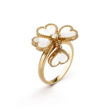[⭐Mirelle]SWEET CLOVER WHITE MOP RING
