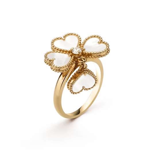 [⭐Mirelle]SWEET CLOVER WHITE MOP RING