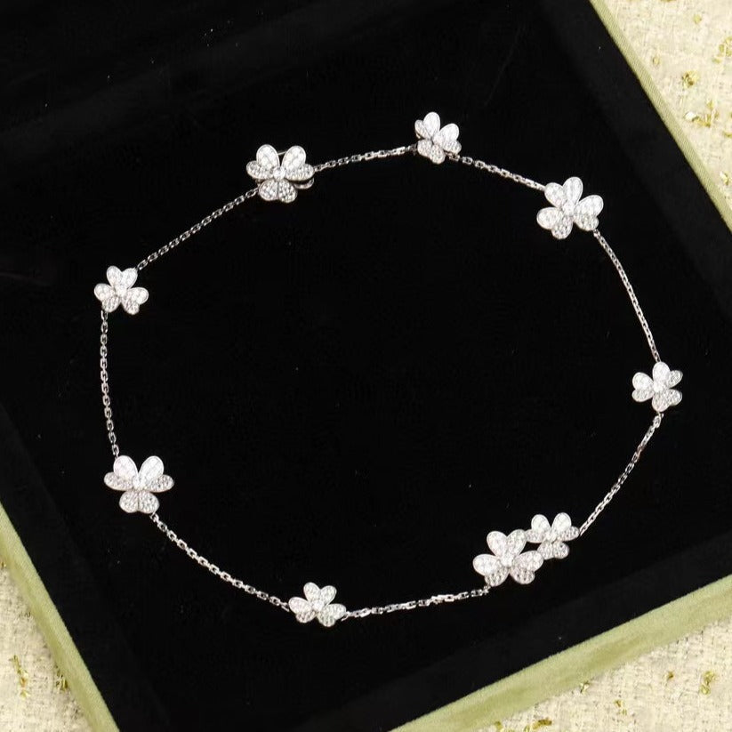 [⭐Mirelle]FRIVOLE SILVER 9 FLOWERS NECKLACE