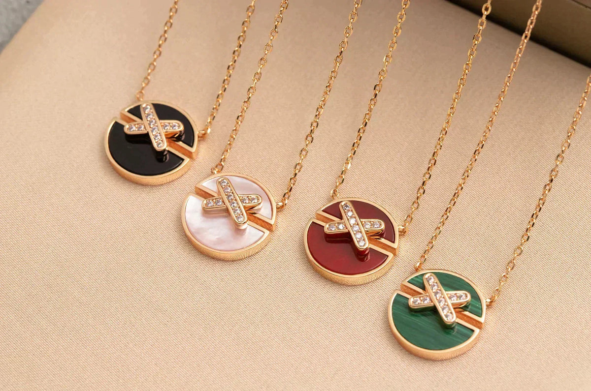 [⭐Mirelle]JEUX DE ROSE GOLD DIAMOND NECKLACE