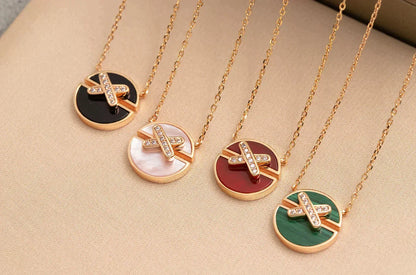 [⭐Mirelle]JEUX DE ROSE GOLD DIAMOND NECKLACE