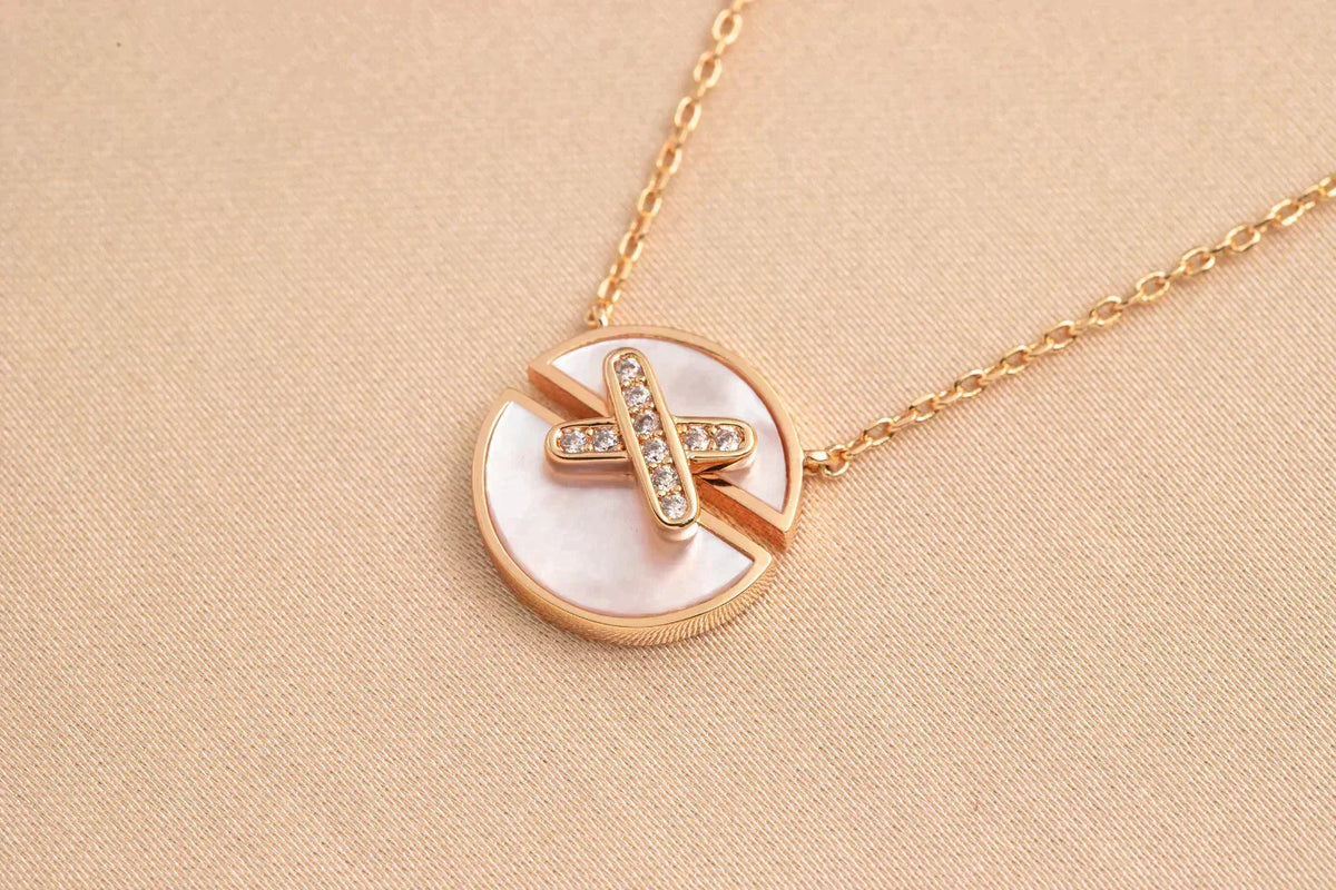 [⭐Mirelle]JEUX DE ROSE GOLD DIAMOND NECKLACE