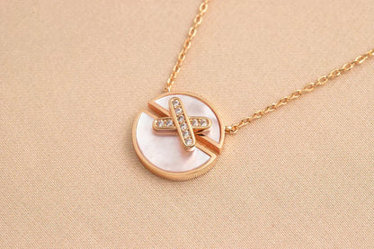 [⭐Mirelle]JEUX DE ROSE GOLD DIAMOND NECKLACE