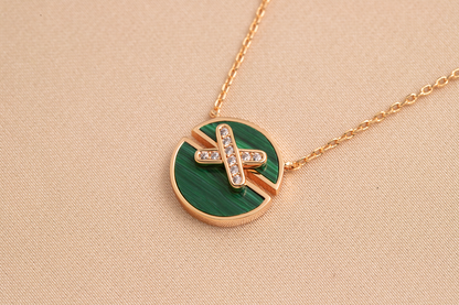 [⭐Mirelle]JEUX DE PINK GOLD DIAMOND NECKLACE