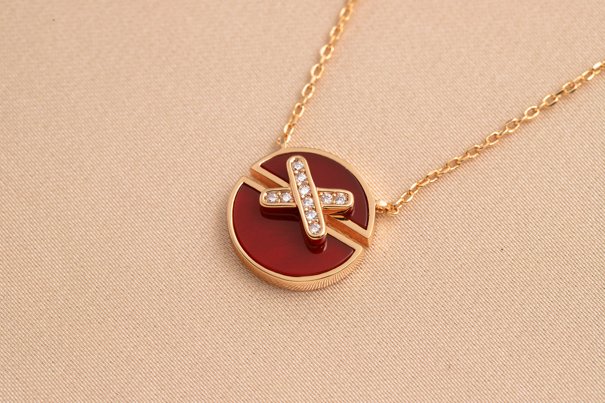 [⭐Mirelle]JEUX DE PINK GOLD DIAMOND NECKLACE