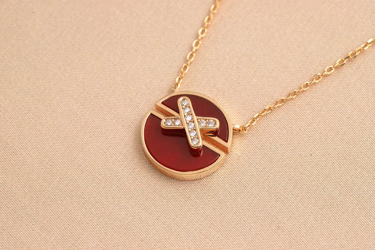 [⭐Mirelle]JEUX DE ROSE GOLD DIAMOND NECKLACE