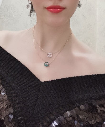 [⭐Mirelle]JEUX DE ROSE GOLD DIAMOND NECKLACE