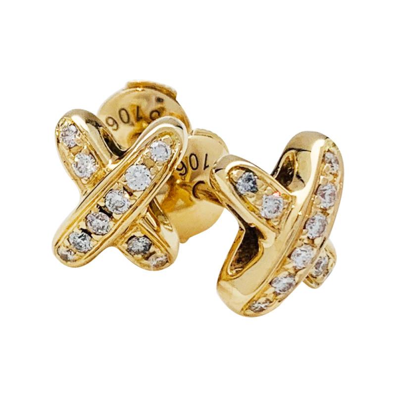 [⭐Mirelle]JEUX DE GOLD DIAMOND EARRINGS