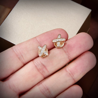 [⭐Mirelle]JEUX DE GOLD DIAMOND EARRINGS