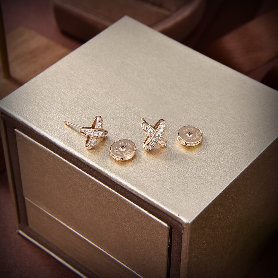 [⭐Mirelle]JEUX DE GOLD DIAMOND EARRINGS
