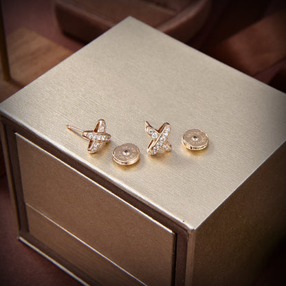 [⭐Mirelle]JEUX DE GOLD DIAMOND EARRINGS