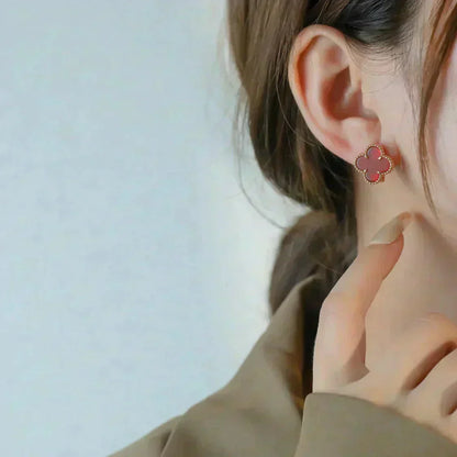 [⭐Mirelle]CLOVER MEDIUM 1 MOTIFS CARNELIAN  EARRINGS