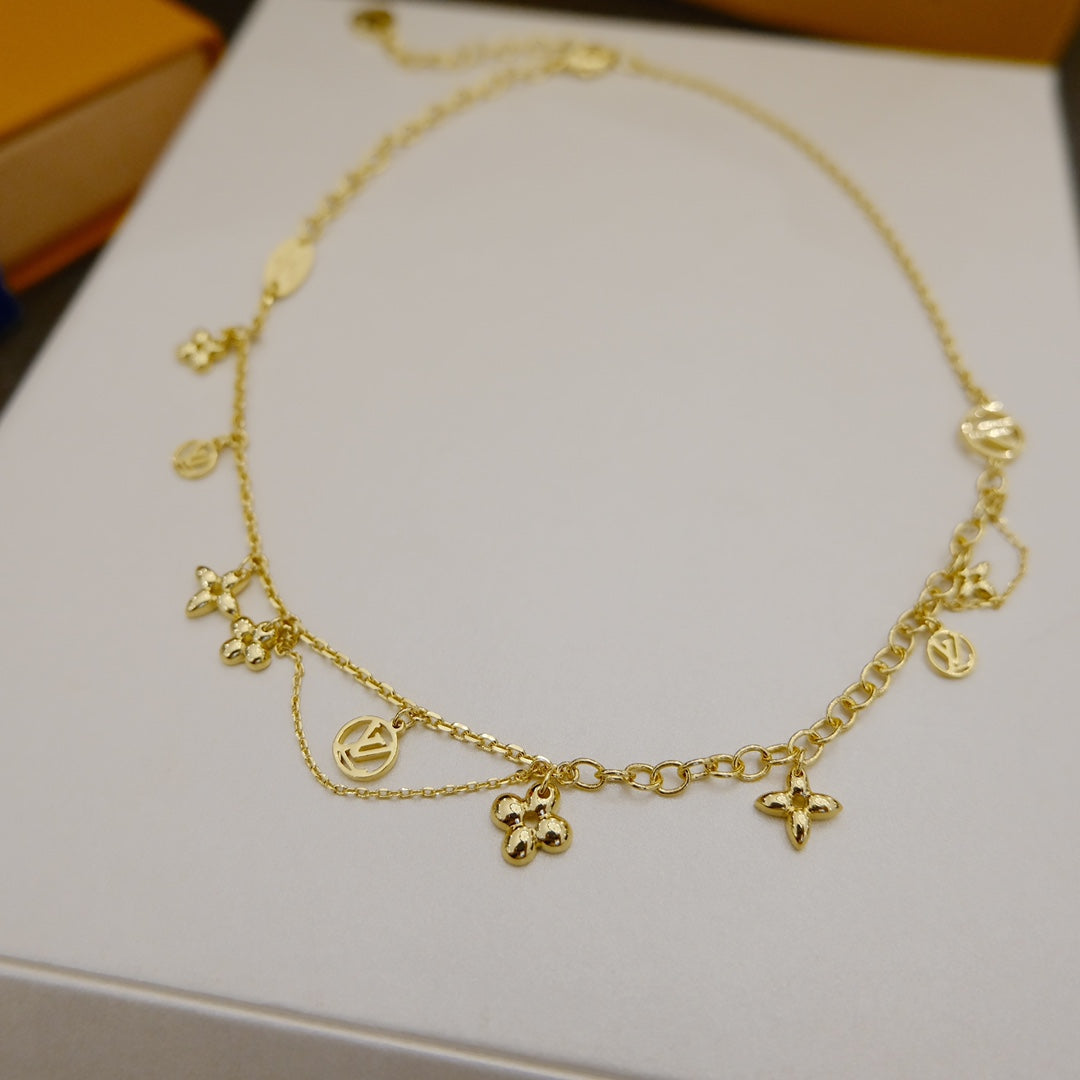 [⭐Mirelle]BLOOMING SUPPLE NECKLACE BRASS