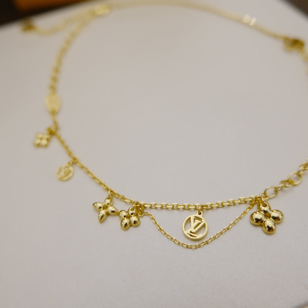 [⭐Mirelle]BLOOMING SUPPLE NECKLACE BRASS