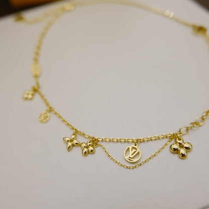 [⭐Mirelle]BLOOMING SUPPLE NECKLACE BRASS