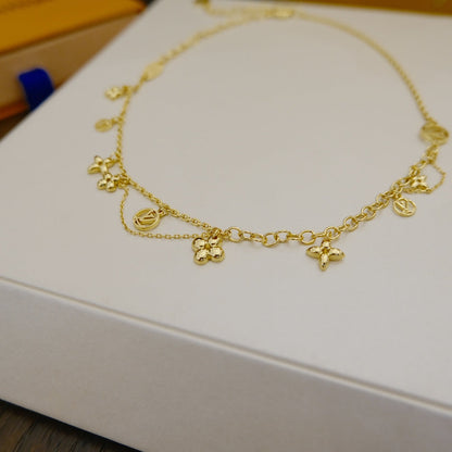[⭐Mirelle]BLOOMING SUPPLE NECKLACE BRASS