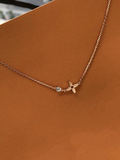 [⭐Mirelle]BLOSSOM PENDANT PINK GOLD AND DIAMOND
