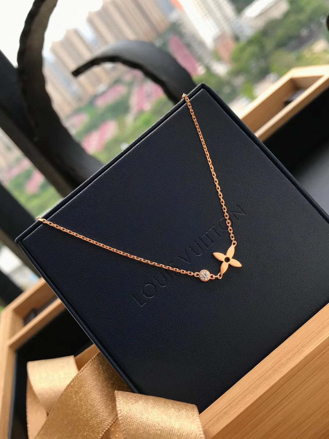 [⭐Mirelle]BLOSSOM PENDANT PINK GOLD AND DIAMOND