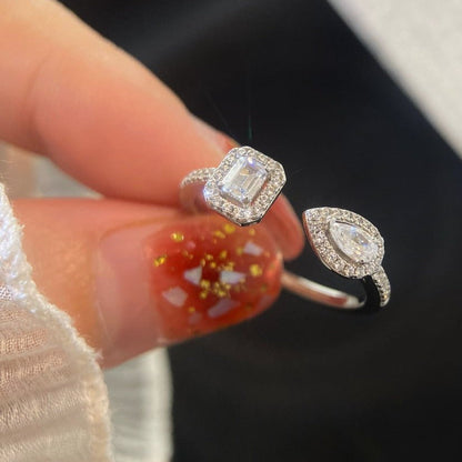 [⭐Mirelle]MY TWIN TOI & MOI SILVER DIAMOND RING
