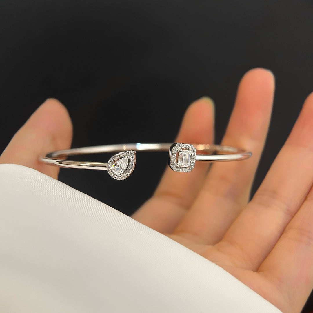 [⭐Mirelle]JONC FLEX MY TWIN TOI & MOI SILVER DIAMOND BRACELET