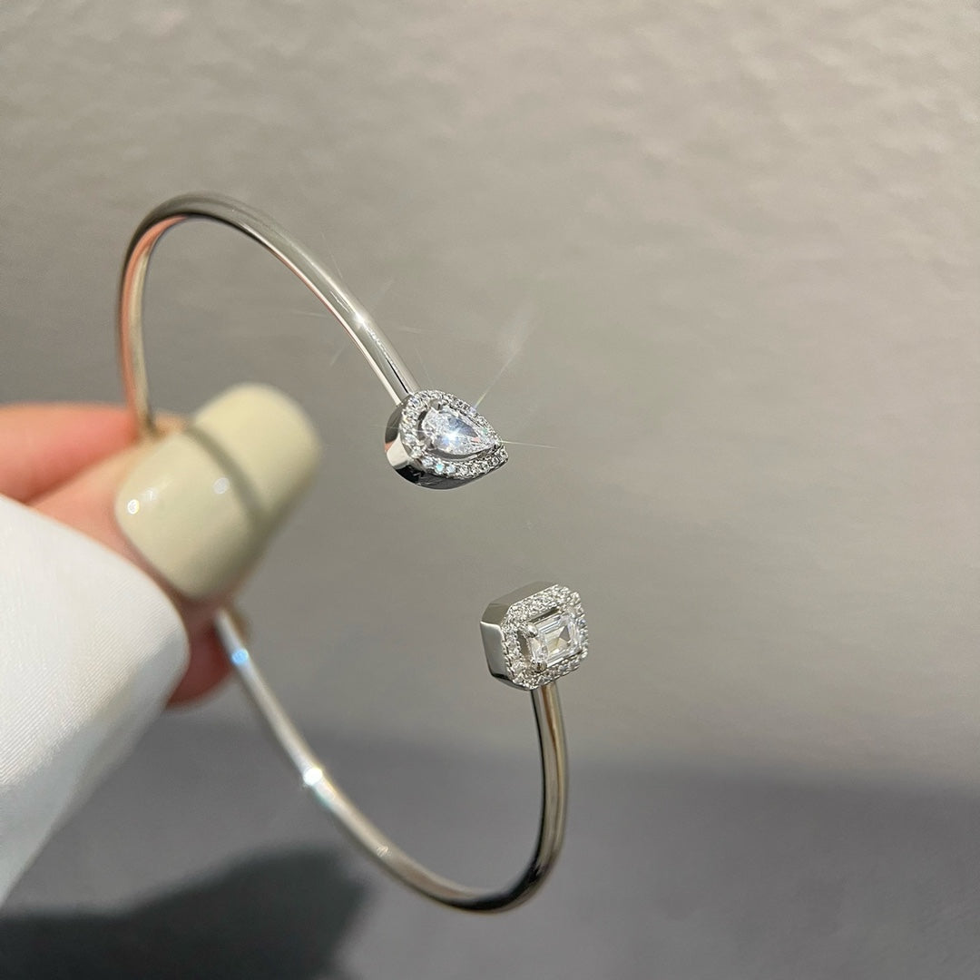 [⭐Mirelle]JONC FLEX MY TWIN TOI & MOI SILVER DIAMOND BRACELET