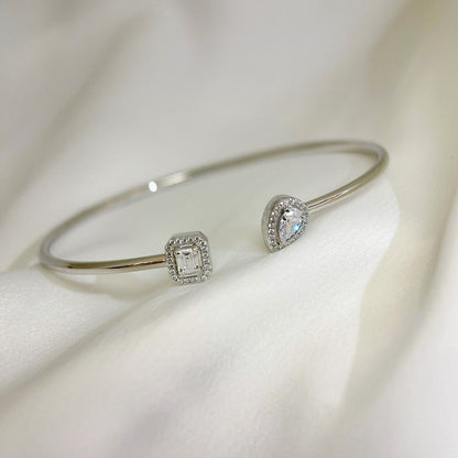 [⭐Mirelle]JONC FLEX MY TWIN TOI & MOI SILVER DIAMOND BRACELET