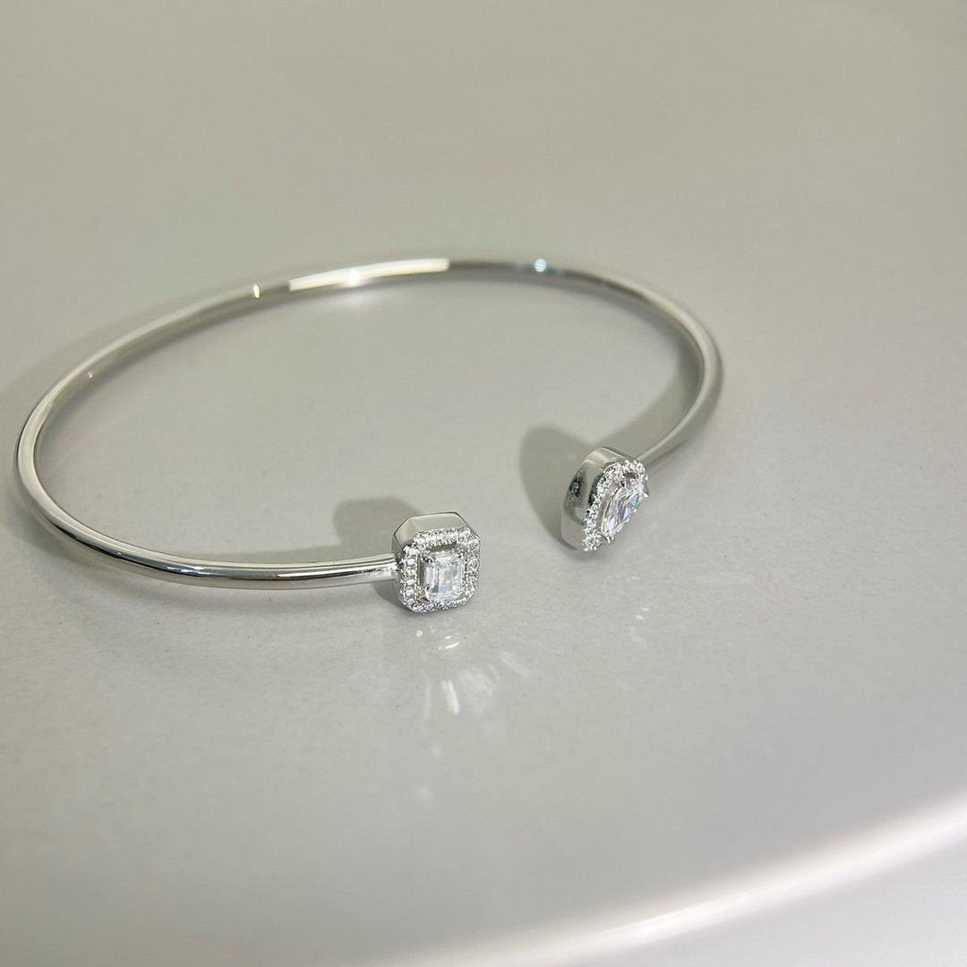 [⭐Mirelle]JONC FLEX MY TWIN TOI & MOI SILVER DIAMOND BRACELET
