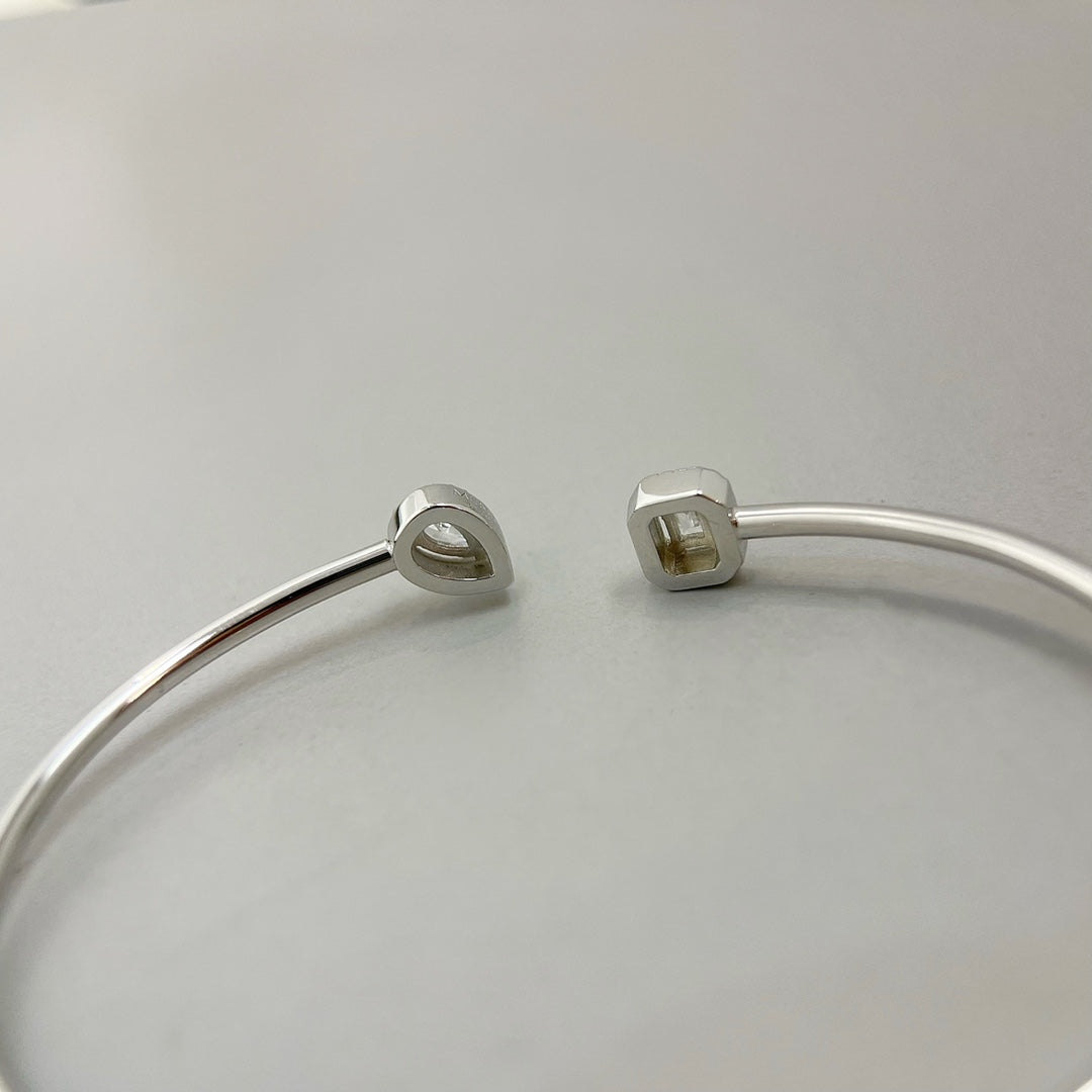 [⭐Mirelle]JONC FLEX MY TWIN TOI & MOI SILVER DIAMOND BRACELET