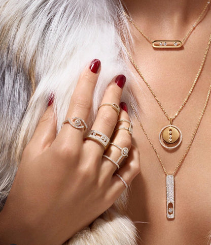 [⭐Mirelle]Demo MOVE PM NECKLACE PINK GOLD DIAMOND