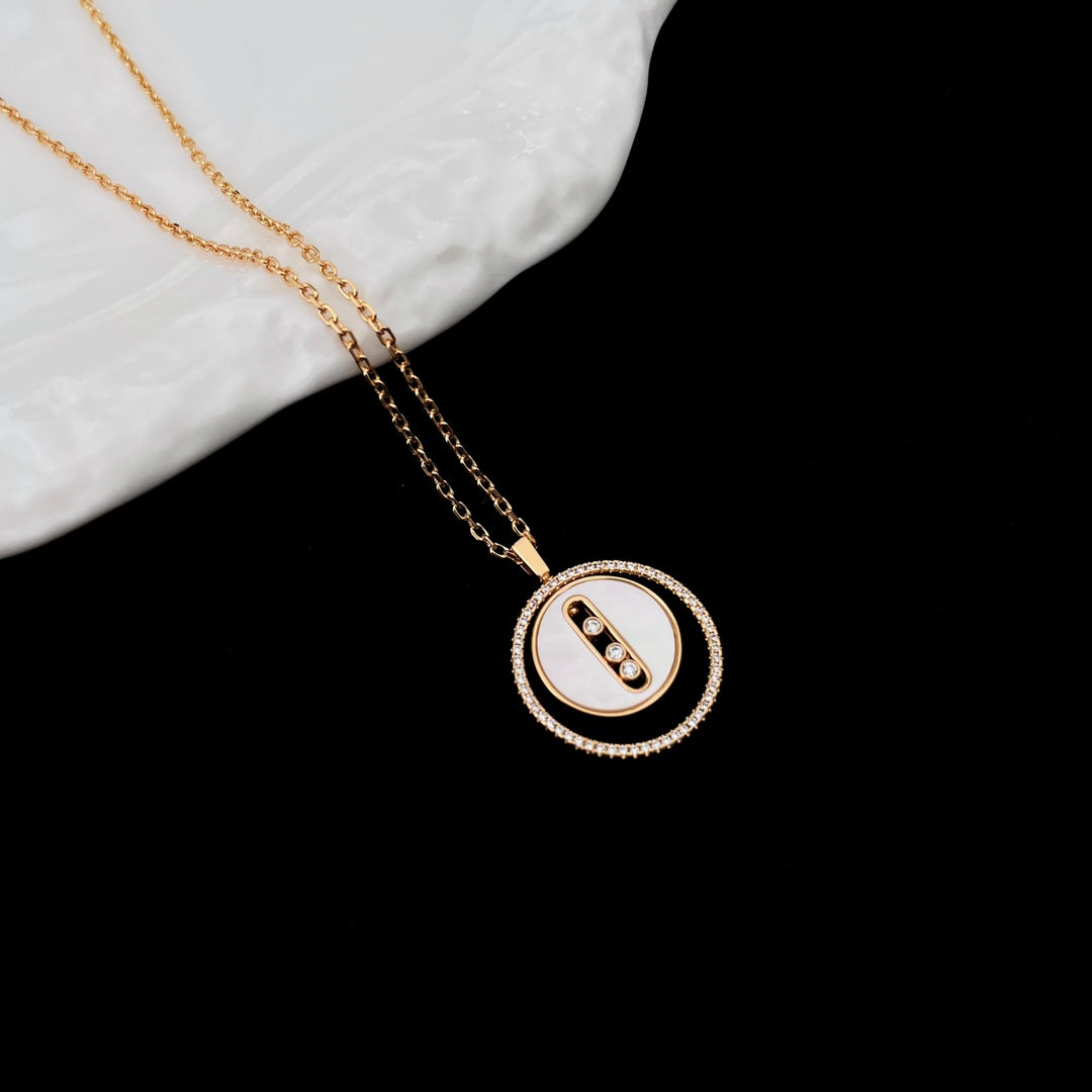 [⭐Mirelle]Demo MOVE MM NACRE BLANCHE DIAMOND NECKLACE