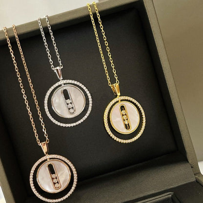 [⭐Mirelle]Demo MOVE MM NACRE BLANCHE DIAMOND NECKLACE