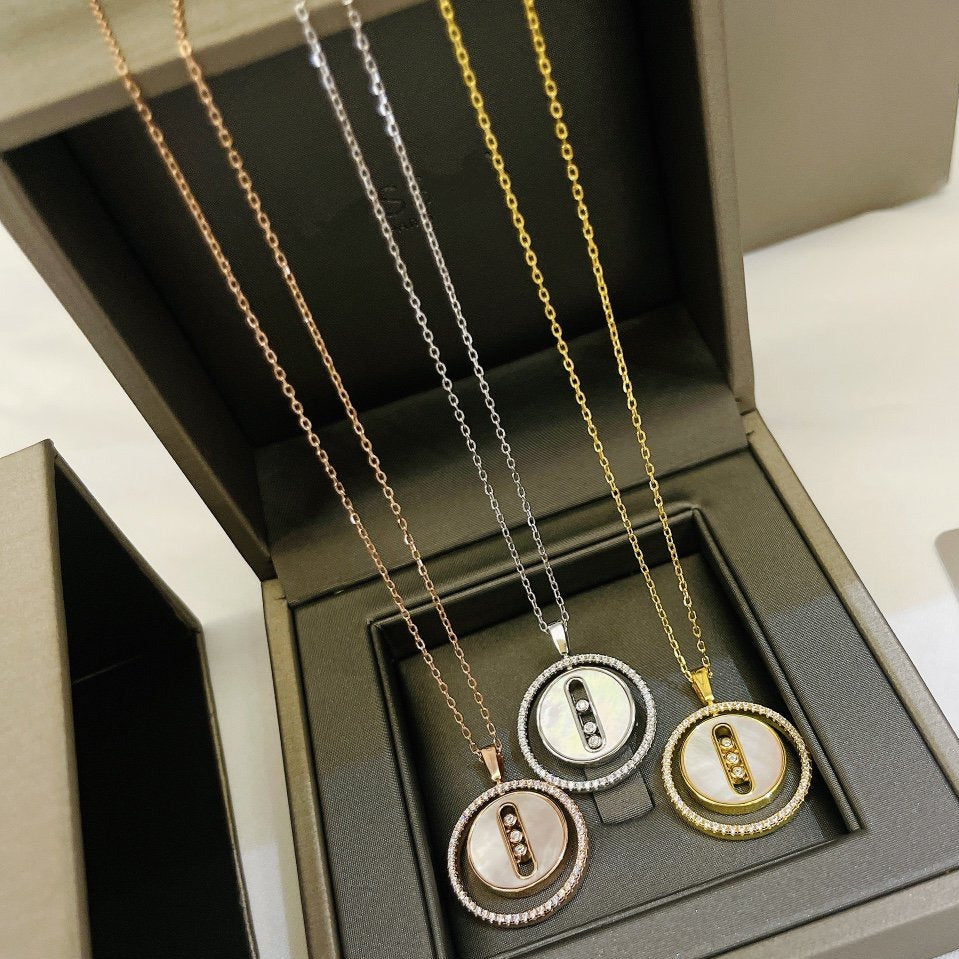 [⭐Mirelle]Demo MOVE MM NACRE BLANCHE DIAMOND NECKLACE