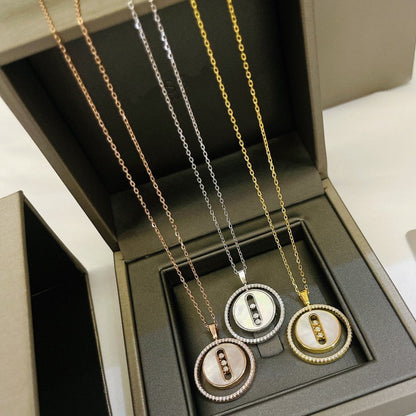 [⭐Mirelle]Demo MOVE MM NACRE BLANCHE DIAMOND NECKLACE