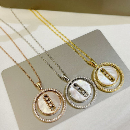 [⭐Mirelle]Demo MOVE MM NACRE BLANCHE DIAMOND NECKLACE