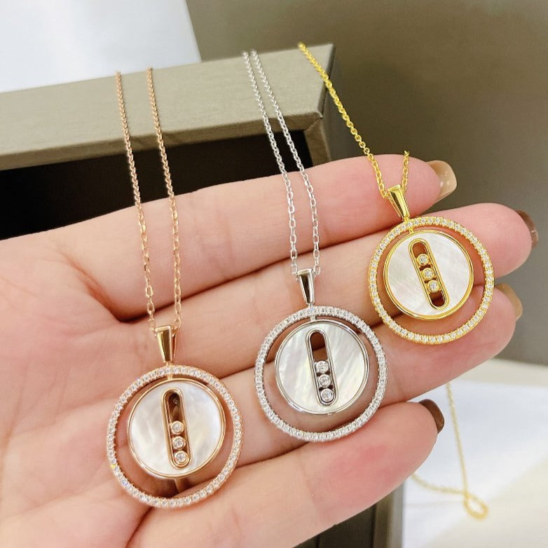 [⭐Mirelle]Demo MOVE MM NACRE BLANCHE DIAMOND NECKLACE
