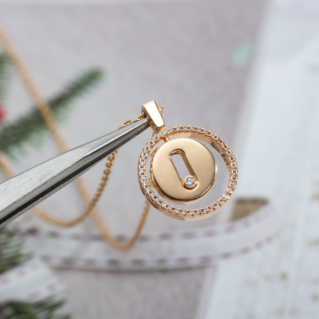 [⭐Mirelle]Demo MOVE PM NECKLACE PINK GOLD DIAMOND