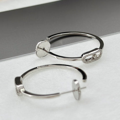 [⭐Mirelle]CREOLES MOVE UNO PM DIAMOND EARRINGS