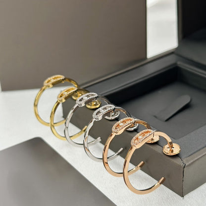 [⭐Mirelle]CREOLES MOVE UNO PM DIAMOND EARRINGS