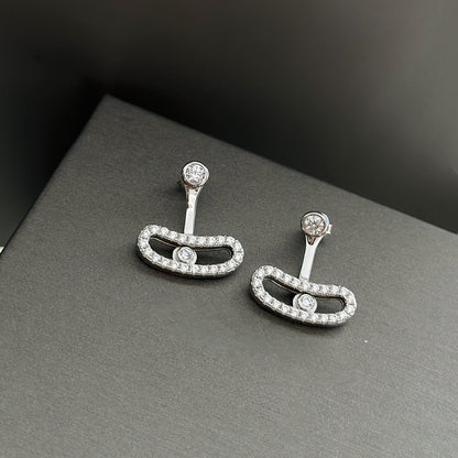 [⭐Mirelle]MOVE UNO SILVER DIAMOND EARRINGS
