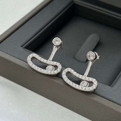 [⭐Mirelle]MOVE UNO SILVER DIAMOND EARRINGS