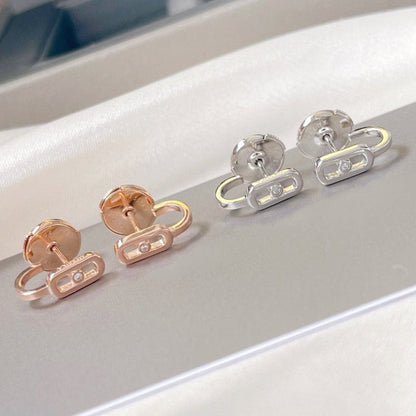 [⭐Mirelle]CREOLES MOVE UNO MINI 1 DIAMOND EARRINGS