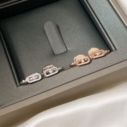 [⭐Mirelle]CREOLES MOVE UNO MINI 1 DIAMOND EARRINGS