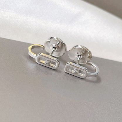 [⭐Mirelle]CREOLES MOVE UNO MINI 1 DIAMOND EARRINGS