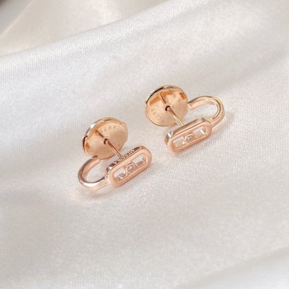 [⭐Mirelle]CREOLES MOVE UNO MINI 1 DIAMOND EARRINGS
