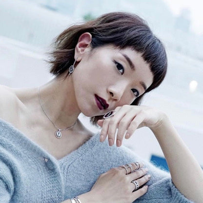 [⭐Mirelle]Demo MOVE ARROW PINK GOLD DIAMOND EARRINGS
